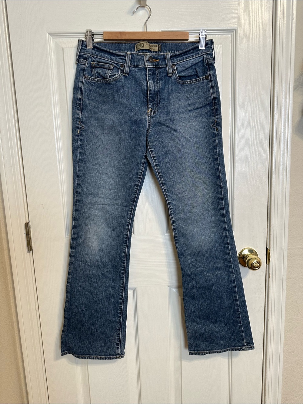 Old Navy Blue Flare Jeans with Subtle Fade (8 Short)